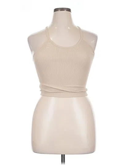Pre-owned Ododos Sleeveless Top Tan Halter Neckline Tops