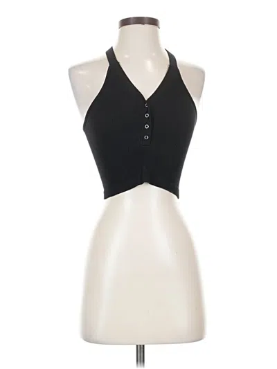 Pre-owned Ododos Tank Top Black Halter Neckline Tops