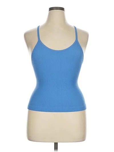 Pre-owned Ododos Tank Top Blue Halter Neckline Tops