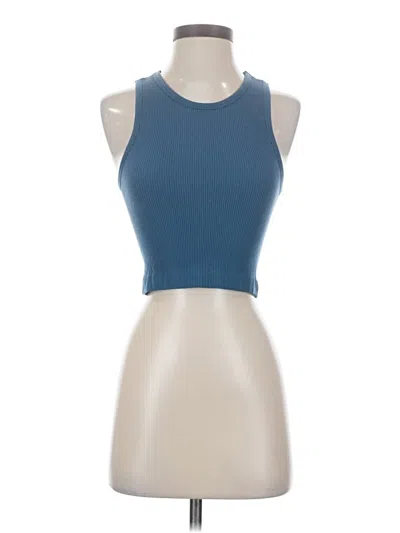 Pre-owned Ododos Tank Top Blue Halter Neckline Tops