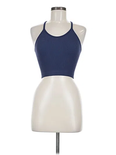 Pre-owned Ododos Tank Top Blue Halter Neckline Tops