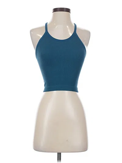 Pre-owned Ododos Tank Top Blue Halter Neckline Tops