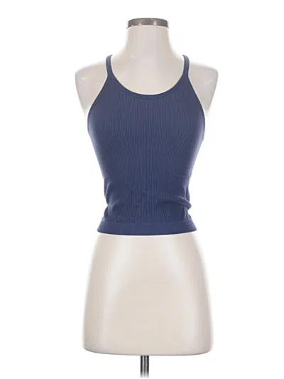Pre-owned Ododos Tank Top Blue Halter Neckline Tops