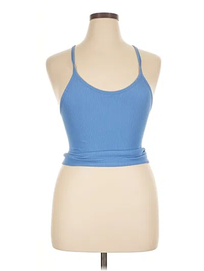 Pre-owned Ododos Tank Top Blue Halter Neckline Tops
