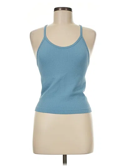 Pre-owned Ododos Tank Top Blue Halter Neckline Tops