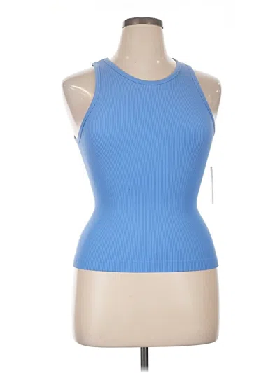 Pre-owned Ododos Tank Top Blue Halter Neckline Tops