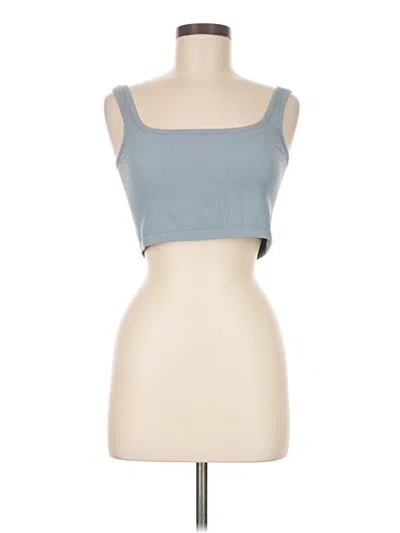 Pre-owned Ododos Tank Top Blue Strapless Neckline Tops