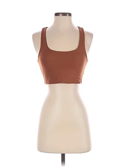 Pre-owned Ododos Tank Top Brown Halter Neckline Tops