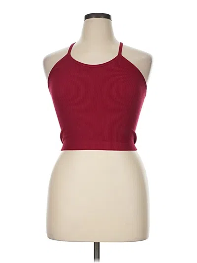Pre-owned Ododos Tank Top Burgundy Halter Neckline Tops