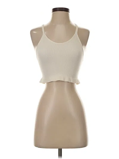 Pre-owned Ododos Tank Top Ivory Halter Neckline Tops