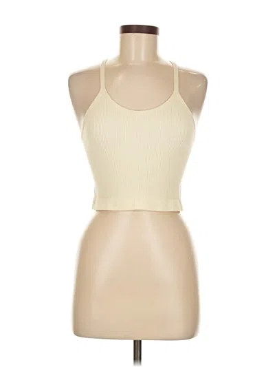 Pre-owned Ododos Tank Top Ivory Halter Neckline Tops In White