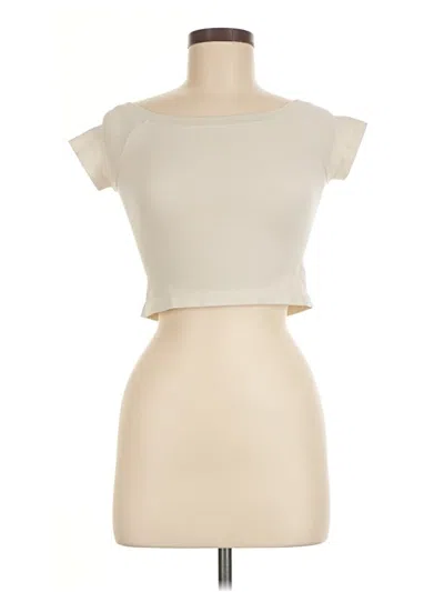 Pre-owned Ododos Tank Top Ivory Strapless Neckline Tops