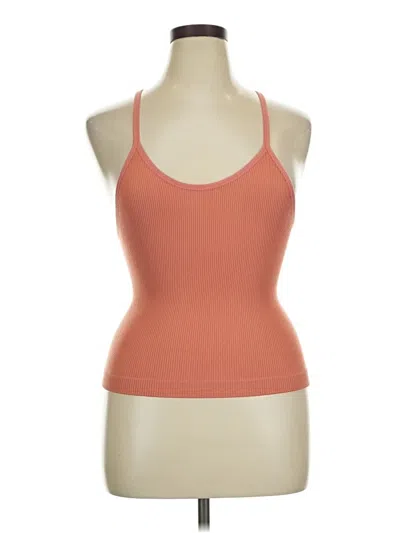 Pre-owned Ododos Tank Top Orange Halter Neckline Tops