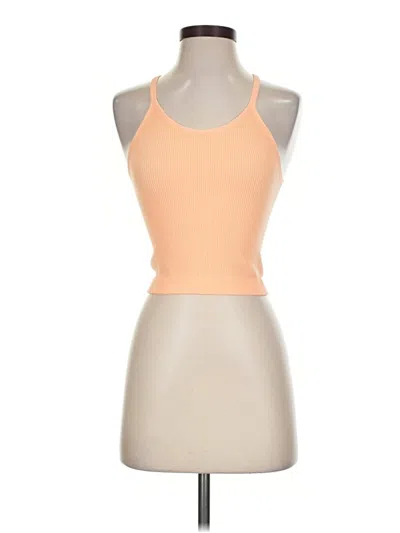 Pre-owned Ododos Tank Top Orange Halter Neckline Tops