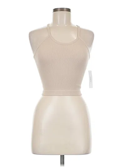 Pre-owned Ododos Tank Top Tan Halter Neckline Tops