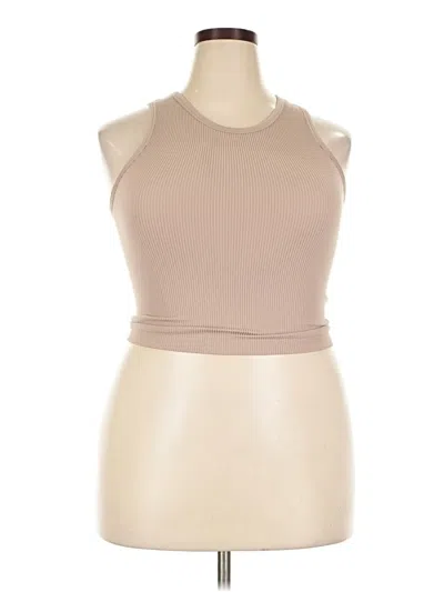 Pre-owned Ododos Tank Top Tan Halter Neckline Tops