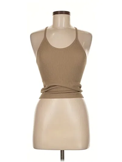 Pre-owned Ododos Tank Top Tan Halter Neckline Tops In Brown