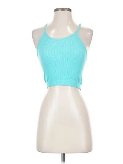 Pre-owned Ododos Tank Top Teal Halter Neckline Tops