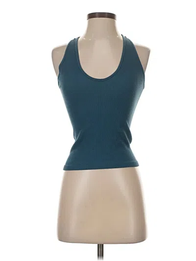 Pre-owned Ododos Tank Top Teal Halter Neckline Tops In Blue