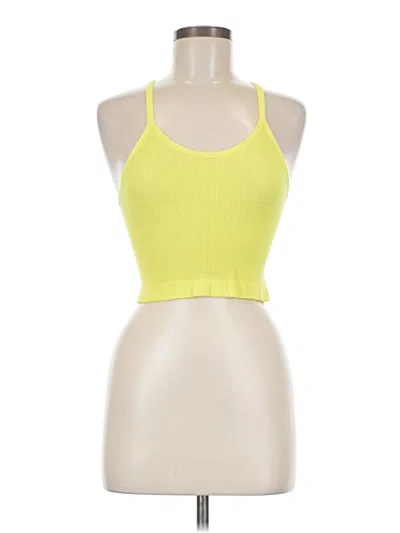 Pre-owned Ododos Tank Top Yellow Halter Neckline Tops