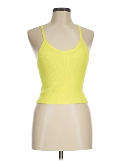 Pre-owned Ododos Tank Top Yellow Halter Neckline Tops