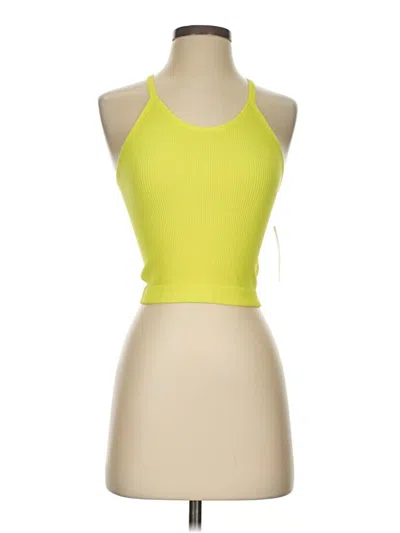 Pre-owned Ododos Tank Top Yellow Halter Neckline Tops