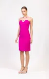 Odrella 2008 Fitted Short Cocktail Mini Dress In Pink