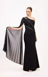 Odrella 25001 Long Prom Formal Fitted Evening Dress In Black