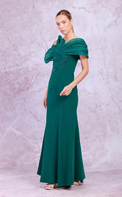 Odrella 7765 Fitted Long Formal Prom Mermaid Dress In Green