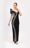 Odrella 7861 Fitted Long Formal Beaded Prom Dress In Black