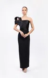 Odrella 7870 Fitted Long Formal Evening Prom Dress In Black