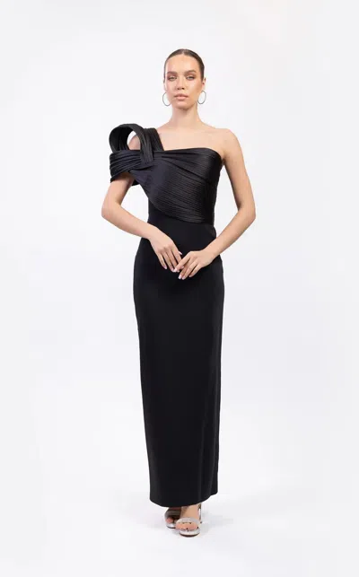 Odrella 7870 Fitted Long Formal Evening Prom Dress In Black