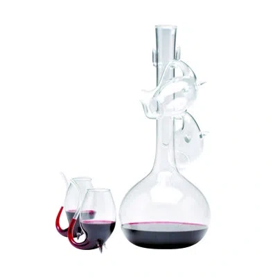 Oenophilia Porto 3 Piece Wine Decanter Set In Clear