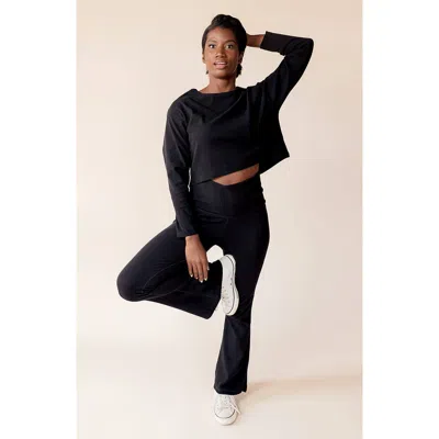 Of An Origin Organic Cotton Long Sleeve Rib Knit Crop Top & Nursing Cover
