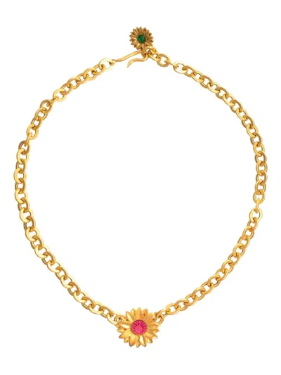 Of Rare Origin 18k Yellow Gold Sunflower Necklace