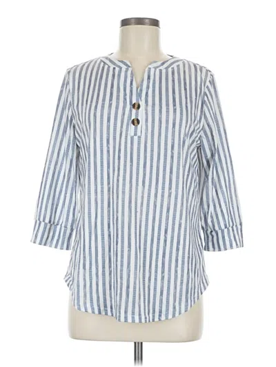 Pre-owned Ofeefan 3/4 Sleeve Blouse In Blue