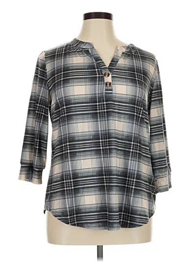 Pre-owned Ofeefan 3/4 Sleeve Blouse In Gray