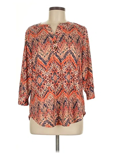 Pre-owned Ofeefan 3/4 Sleeve Blouse In Orange