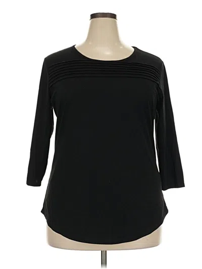 Pre-owned Ofeefan 3/4 Sleeve Top Black Boatneck Tops