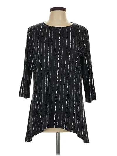 Pre-owned Ofeefan 3/4 Sleeve Top Black Boatneck Tops