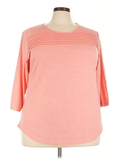 Pre-owned Ofeefan 3/4 Sleeve Top Orange Boatneck Tops