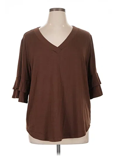 Pre-owned Ofeefan 3/4 Sleeve T-shirt In Brown