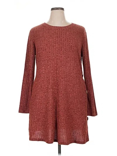 Pre-owned Ofeefan Casual Dress In Burgundy
