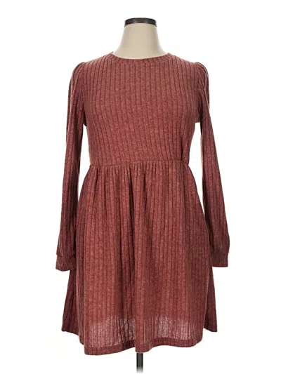 Pre-owned Ofeefan Casual Dress In Burgundy