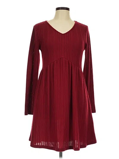 Pre-owned Ofeefan Casual Dress In Burgundy
