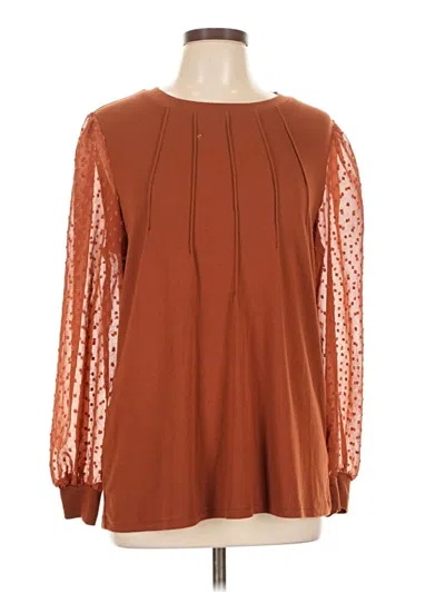 Pre-owned Ofeefan Long Sleeve Blouse In Orange