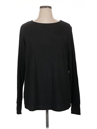 Pre-owned Ofeefan Long Sleeve Top Black Crew Neck Tops