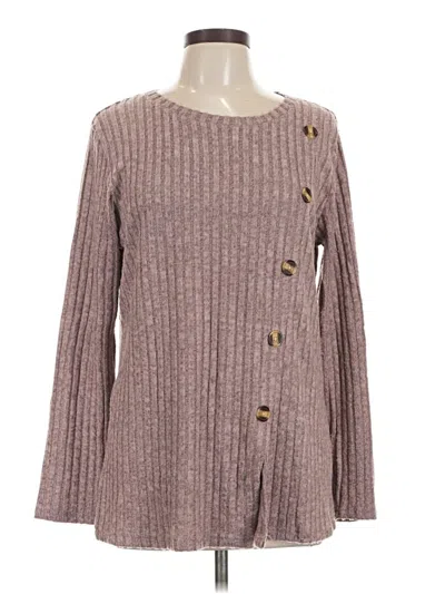 Pre-owned Ofeefan Long Sleeve Top Brown Square Neckline Tops