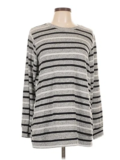 Pre-owned Ofeefan Long Sleeve Top Gray Boatneck Tops