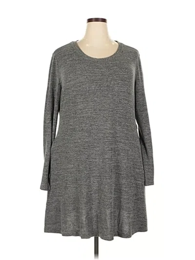 Pre-owned Ofeefan Long Sleeve Top Gray Crew Neck Tops